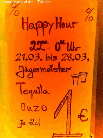 1,-€  Happy Hour Werbeplakat