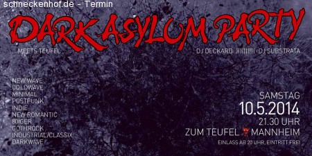 1. Dark Asylum Party im Teufel Werbeplakat