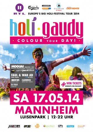 HOLI GAUDY - colour your day – Mannheim Werbeplakat