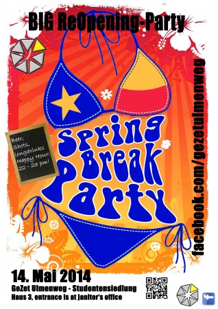 GeZet-Re-Opening:SpringbreakParty Werbeplakat