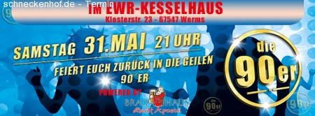 90er Party  Im EWR-Kesselhaus Worms Werbeplakat