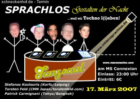 Sprachlos Techno-Party Werbeplakat