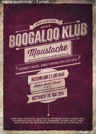 Boogaloo Klub Meets Moustache Werbeplakat