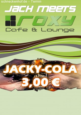 Jacky küsst Cola im Roxy Werbeplakat