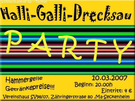 Halli-Galli-Drecksau-Party Werbeplakat