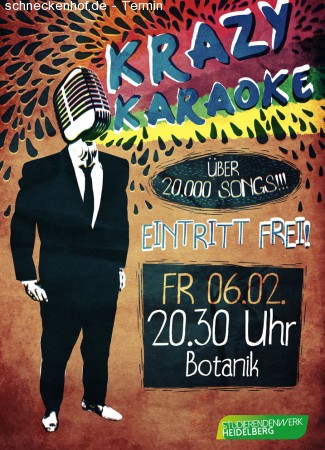 KrazyKaraoke im Botanik Werbeplakat