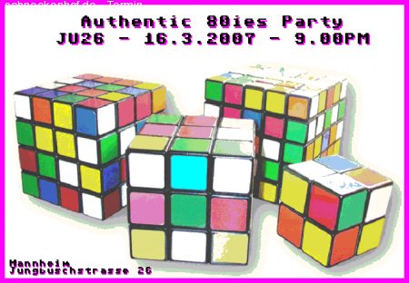 Authentic 80ies Party Werbeplakat