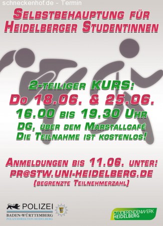 Selbstbehauptungskurs für Heidelberger S Werbeplakat