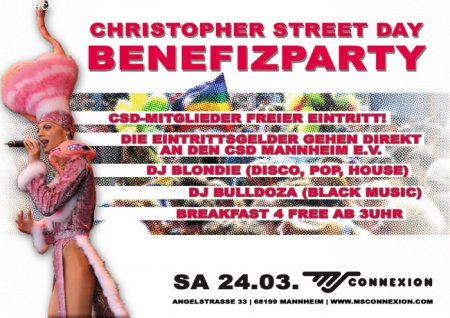 CSD Mannheim Benefiz Party Werbeplakat