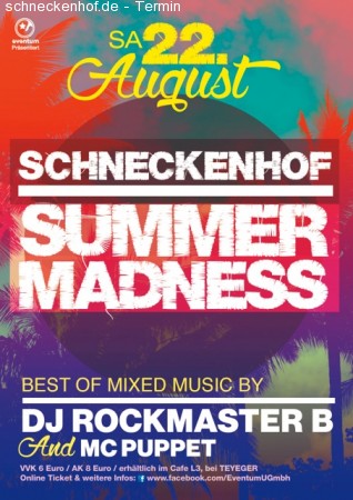 Summer Madness mit DJ Rockmaster B Werbeplakat