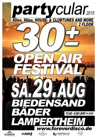 Partycular … Das +/-30 Open Air Festival Werbeplakat