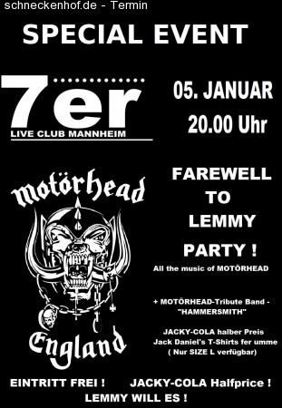 Farewell To Lemmy Party Werbeplakat