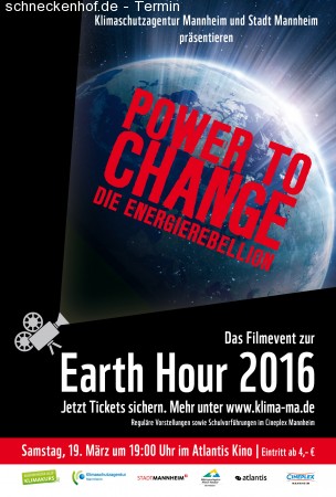 Earth Hour 2016 Werbeplakat