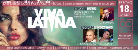 Viva Latina -Latin Party auf 2 Floors Werbeplakat
