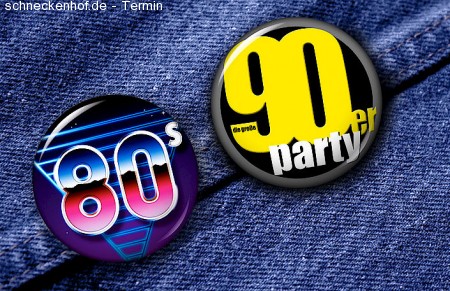90er-& 80er- Party Werbeplakat