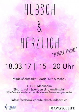 Hübsch & Herzlich Modeflohmarkt Werbeplakat