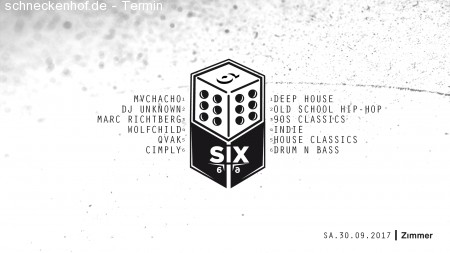 SIX Styles. SIX DJS. SIX HOURS Werbeplakat