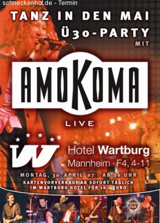 Ü30 Party mit Amokoma Live Werbeplakat