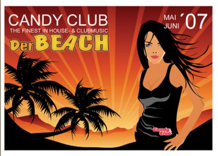 Candy Beach *verlegt* Werbeplakat